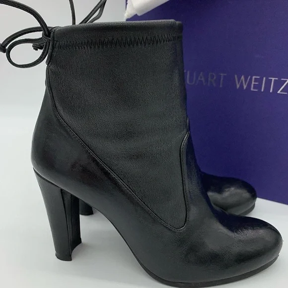 Authentic Stuart Weitzman Mittens black leather ankle boots - Picture 4 of 10